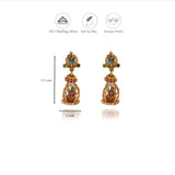 Melody Temple Gold Finish 925 Silver Jhumkas