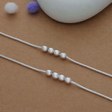 Elegant Bead Line Silver Women Anklet | 925 Hallmark | Daily Wear