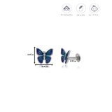 Elegant Blue Butterfly 925 Silver Stud Earring
