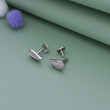Elegant Crystal Leaf 925 Silver Stud for Kids & Teen(10+ Yrs)