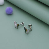 Elegant Two-Tone Butterfly 925 Silver Stud for Kids & Teen(10+ Yrs)