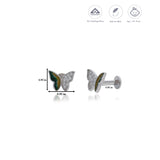 Elegant Two-Tone Butterfly 925 Silver Stud for Kids & Teen(10+ Yrs)