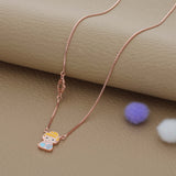 Fairytale Princess Rose Gold Polish Silver Kids Pendant (3+ Years) | 925 Hallmark | Occasional Wear Gift