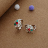 Festive Spark Rangoli Silver Toering | Adjustable | Lightweight |  Everyday Wear