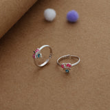 Flora Gem Silver Toering | Adjustable | Lightweight |  Everyday Wear