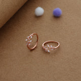 Floral Dewdrop Fancy Rose Gold Silver Toering | 925 Hallmark | Fancy Wear