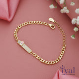 Forever Little Spark Gold Polish Kid Silver Bracelet (1-7 Yrs) | 925 Hallmark | Adjustable | Occasional Wear