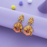 Goddess Lakshmi Gold Polish 925 Silver Traditional Women Earring