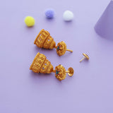 Goddess Lakshmi Peacock Temple Jhumka Gold Polish 925 Silver Traditional Women Earring