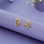 Gold Plated 925 Silver Angelic Wing Studs