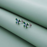 Green & Blue Butterfly 925 Silver Stud Earring