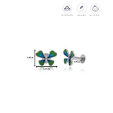 Green & Blue Butterfly 925 Silver Stud Earring