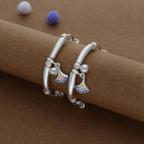 HappyNest Silver Kid Bangles (0-5 Yrs) | 999 Hallmark | Adjustable | Lightweight