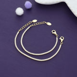 Angel Glow Gold Polish 925 Silver Kid Anklet (3Months - 2Yrs)