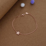 Minimalistic Star Rose Gold Polish Kid Silver Bracelet(1-7 Yrs)