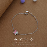 Twinkle  Butterfly Charm Kid Silver Bracelet ( 9+ Yrs)  | 925 Hallmark | Adjustable | Everyday Wear