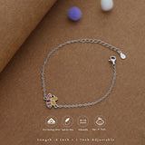 Happy Bee Kid Silver Bracelet ( 9+ Yrs)  | 925 Hallmark | Adjustable | Everyday Wear