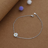Whitish Glory flower Kid Silver Bracelet ( 9+ Yrs)  | 925 Hallmark | Adjustable | Everyday Wear
