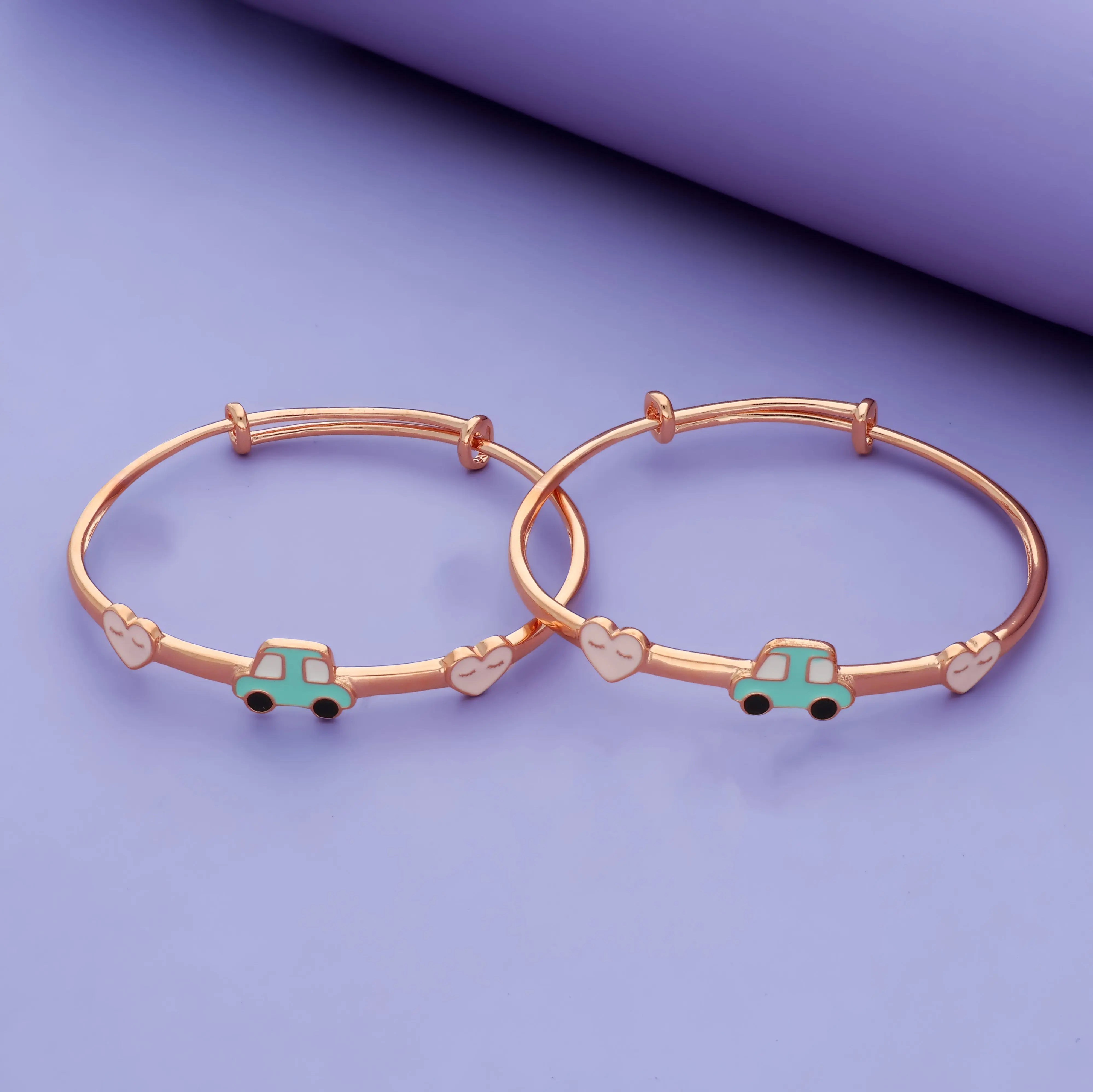Heart Wheels Cartoon and Charm kids bangles