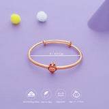 Dreamy Glow Rose Gold Polish 925 Kid Silver Bangles (0-5 Yrs)