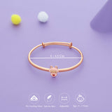 Cuddle Paws Charm Rose Gold Polish 925 Kid Silver Bangles (0-5 Yrs)