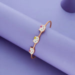 Cute Kitty Trio 925 Silver Kids Bangles (0-5 Yrs)