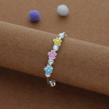 Rainbow Bloom Kid Silver Bangles (0-3 Yrs) | 999 | Adjustable Kid Bangle | Daily Wear