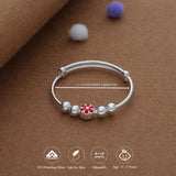 Red Bloom Kid Silver Bangles (0-3 Yrs) | 999 | Adjustable Kid Bangle | Daily Wear