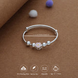 Pastel Petal Kid Silver Bangles (0-3 Yrs) | 999 | Adjustable Kid Bangle | Daily Wear