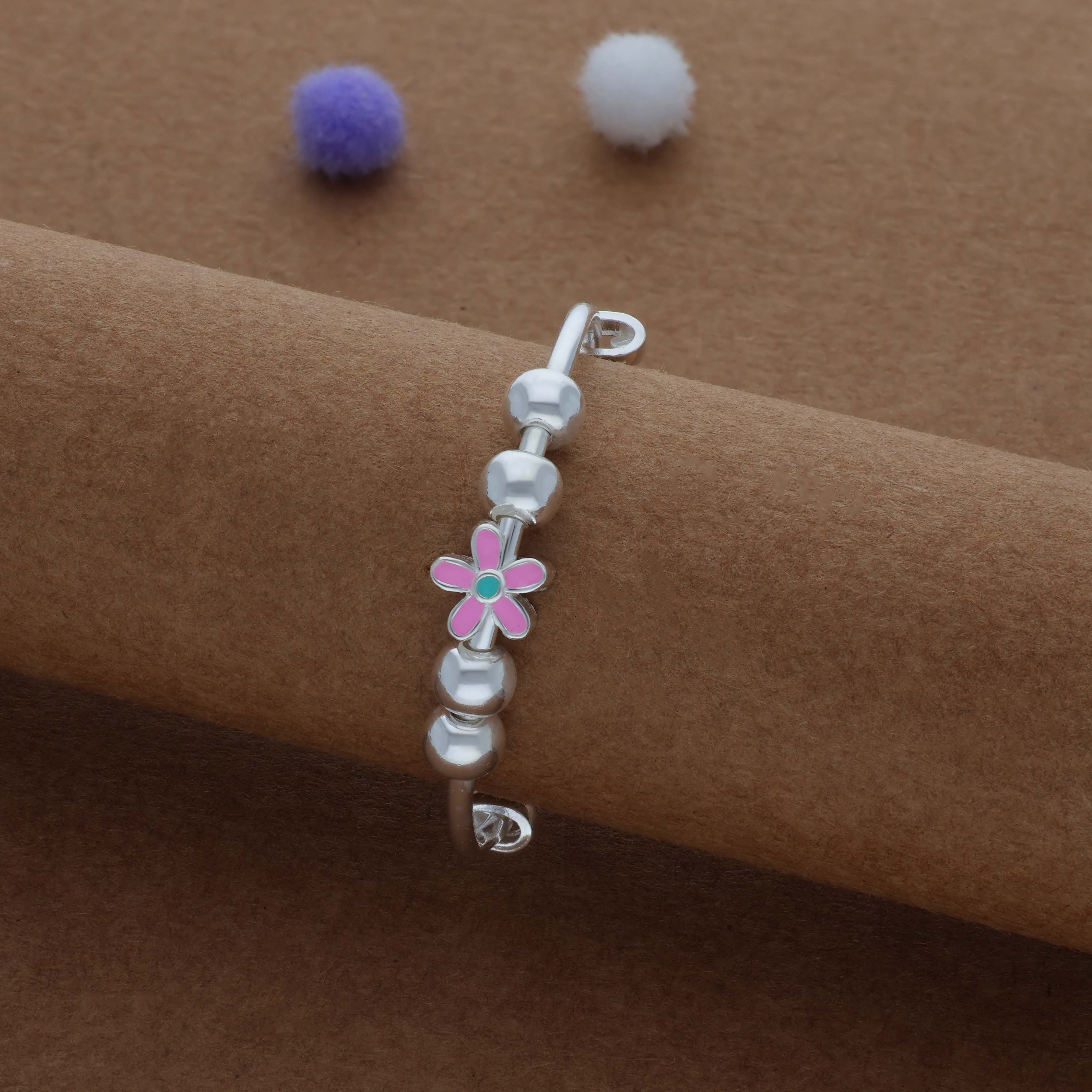 Marigold Kid Silver Bangles (0-3 Yrs) | 999 | Adjustable Daily Wear Baby Kada