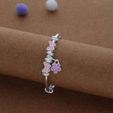 Butterfly Blossom Drop Kid Silver Bangles (0-3 Yrs) | 999 Hallmark | Adjustable Daily Wear Baby Kada | Lightweight