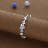 Mini Flower Hug Kid Silver Bangles (0-3 Yrs) | 999 Hallmark | Adjustable Baby Bangle for Daily Wear