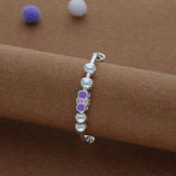 Violet Bow Kid Silver Bangles (0-3 Yrs) | 999 Hallmark | Adjustable Baby Bangle for Daily Wear