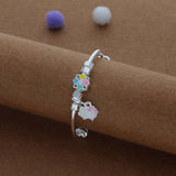 Buttercup Kitty Kid Silver Bangles (0-3 Yrs) | 999 Hallmark | Adjustable Baby Bangle for Daily Wear