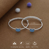 Happy Meow Silver Kids Bangles (0-5 Years) | 925 Hallmark | Daily Wear Gift for Kids