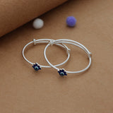 Lucky Eye Sparkle Kid Silver Bangles (0-6 Yrs) | 925 Hallmark | Adjustable Baby Bangle for Daily Wear