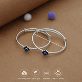 Lucky Eye Sparkle Kid Silver Bangles (0-6 Yrs) | 925 Hallmark | Adjustable Baby Bangle for Daily Wear