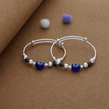 Evil Eye Silver Kid Bangles (0-6 Yrs) | 925 Hallmark | Adjustable | Everyday Wear