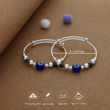 Evil Eye Silver Kid Bangles (0-6 Yrs) | 925 Hallmark | Adjustable | Everyday Wear