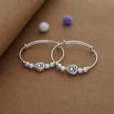 Tiny Hug Silver Kid Bangles (0-6 Yrs) | 925 Hallmark | Adjustable | Everyday Wear