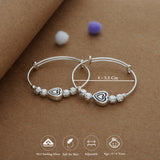 Tiny Hug Silver Kid Bangles (0-6 Yrs) | 925 Hallmark | Adjustable | Everyday Wear