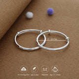 Lucky Spark Silver Kid Bangles (0-6 Yrs) | 999 Hallmark | Adjustable | Everyday Wear