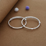 Love Baby Silver Kid Bangles (0-6 Yrs) | 999 Hallmark | Adjustable | Everyday Wear