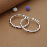 Minimalist Bow Kid Silver Bangles (0-3 Yrs) | 999 Hallmark | Adjustable Baby Bangle for Daily Wear