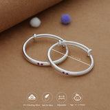 Minimalist Bow Kid Silver Bangles (0-3 Yrs) | 999 Hallmark | Adjustable Baby Bangle for Daily Wear