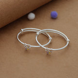 Mimi Bloom Kid Silver Bangles (0-6 Yrs) | 925 Hallmark | Adjustable Baby Bangle for Daily Wear