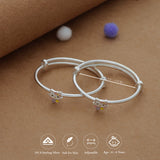 Mimi Bloom Kid Silver Bangles (0-6 Yrs) | 925 Hallmark | Adjustable Baby Bangle for Daily Wear