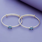 925 Silver Blue Car Bangle for Kids
