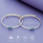 925 Silver Blue Car Bangle for Kids