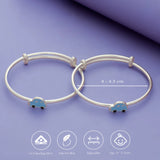 925 Silver Blue Car Bangle for Kids